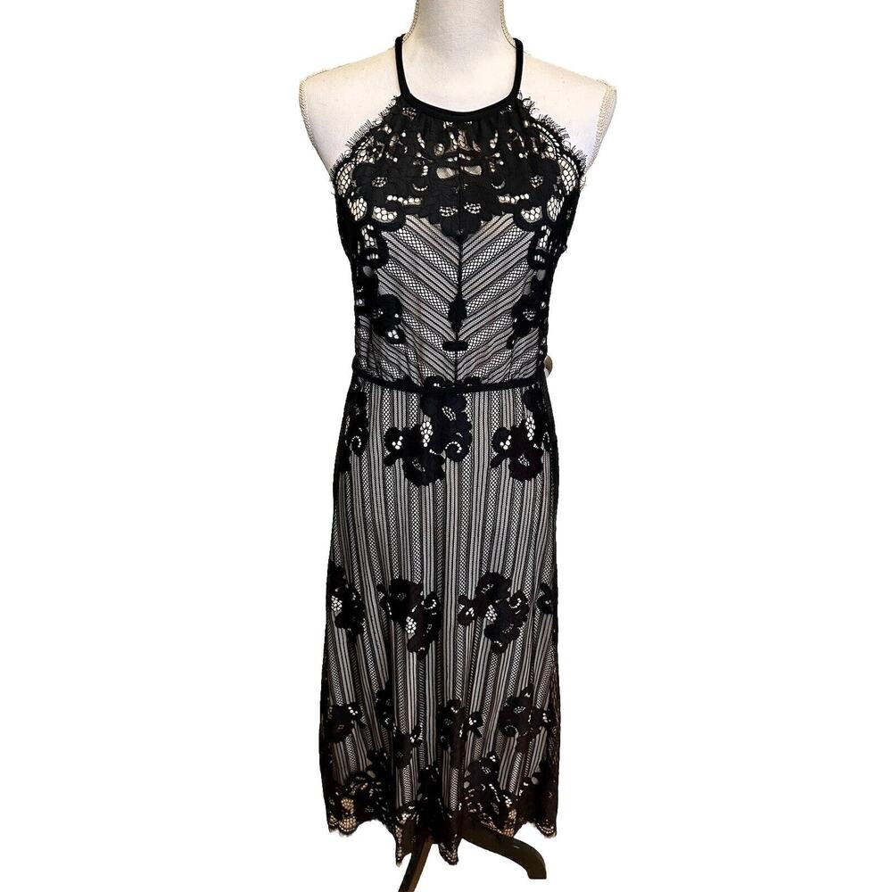 CHELSEA & VIOLET Black Lace Sleeveless‎ Dress-Size Small $128 NWT Ankle Length